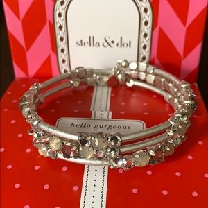 Stella & Dot Isabelle wrap bracelet Silver NIB